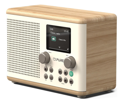Radio i budzik PURE Classic H4 Cotton White/Oak EU/UK